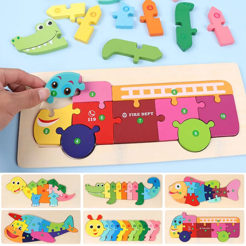 

Новые детские развивающие игрушки для малышей, 12 видов, животные, динозавры, головоломки, игрушки Монтессори, деревянные головоломки