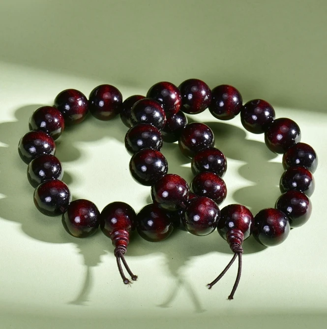 15 мм деревянная роспись имитация маленьких листьев палисандр Будда бусины