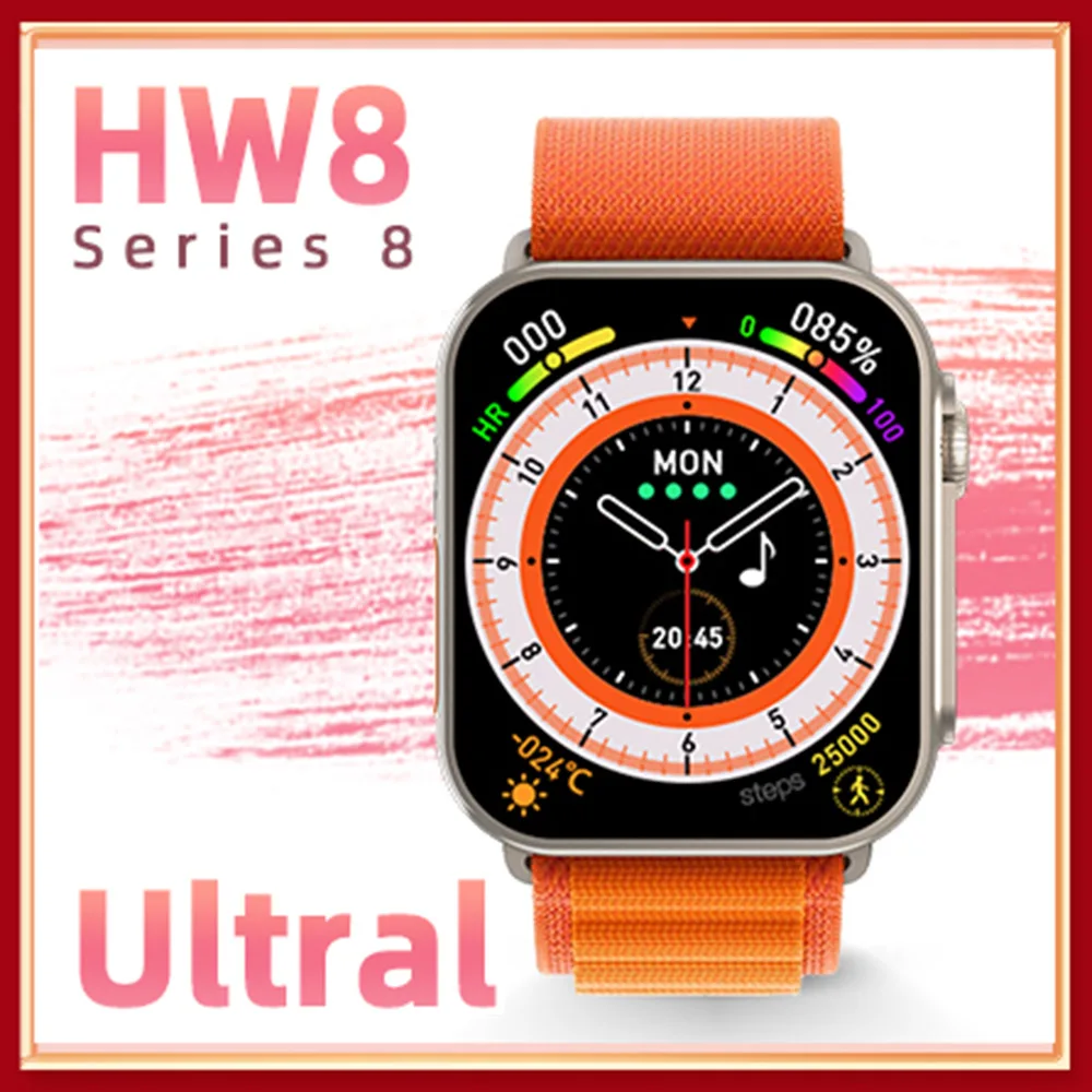 

2022 HW8 Ultra SmartWatch Men Temperature Watch Blood Smartwatch Button Waterproof Women Series 8 NFC Body Smart Watch 45MM HW8