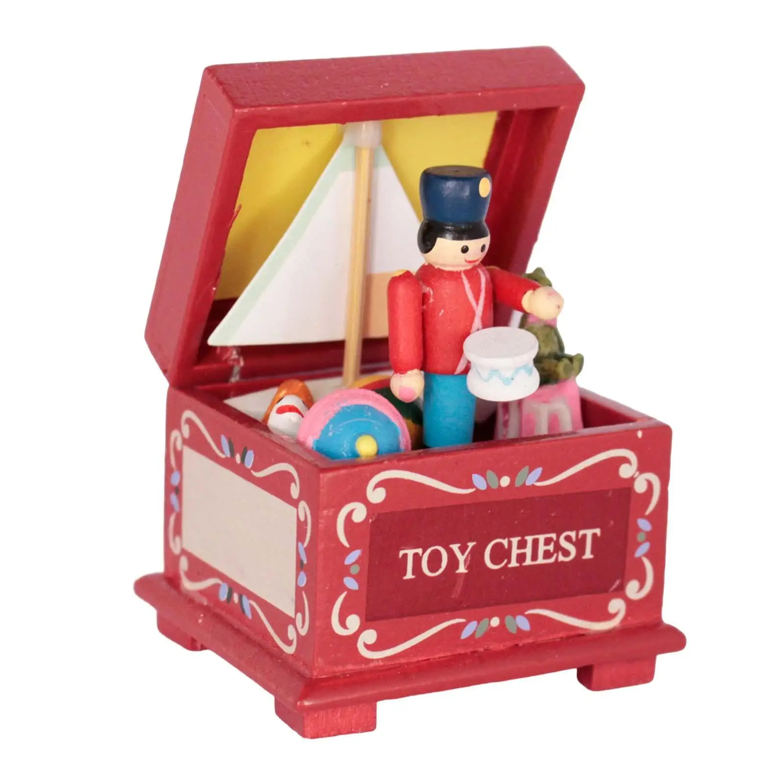 

1:12 Dollhouse Toys Chest Full of Toys Retro for Dollhouse Playhouse Bedroom