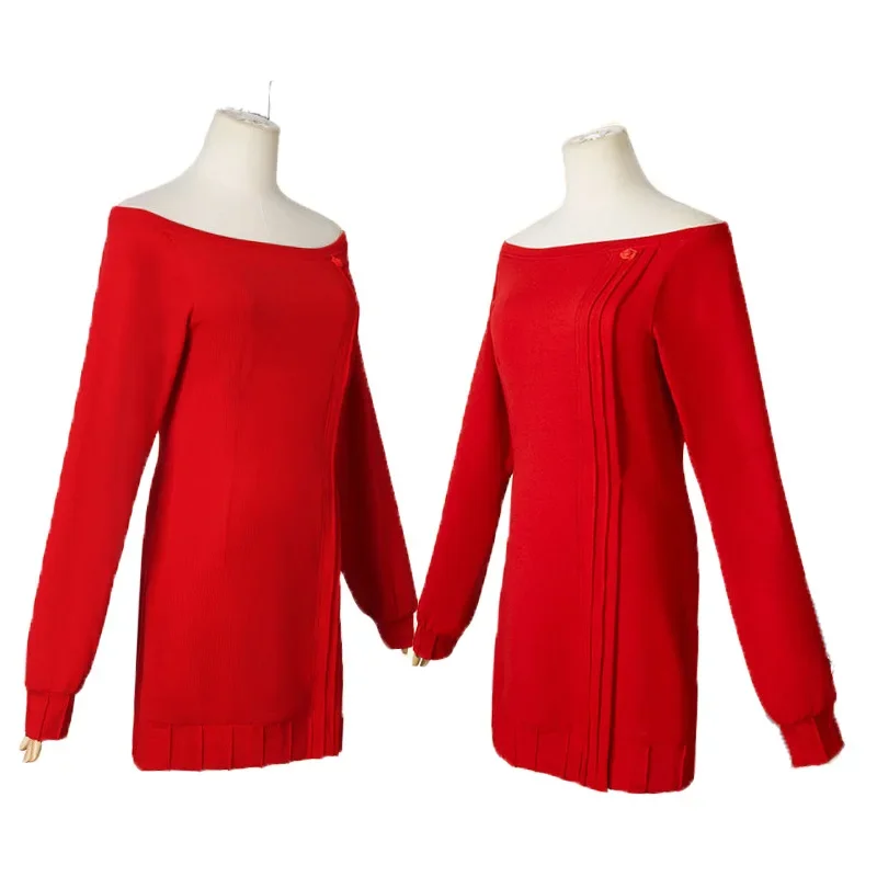 Костюм для косплея семьи персонажей аниме Yor Spy Briar Длинное Красное вязаное