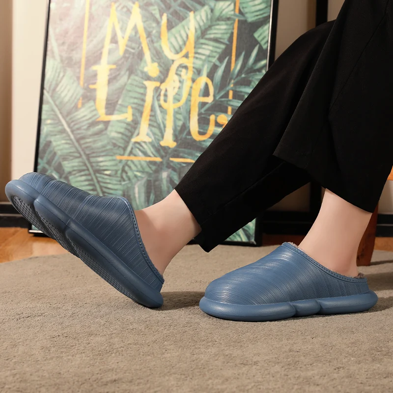 Winter Indoor Slippers Men Women Home Warm Shoes Fashion Flat Room Female Sandals Plus Size 35-45