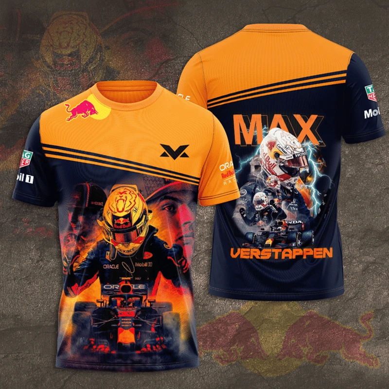 

2022 Summer Hot Sale Men's T Shirt,F1 Red Dutch Driver Verstappen Top Outdoor Sports Casual Bull Short Sleeve Formula 1 Oversize