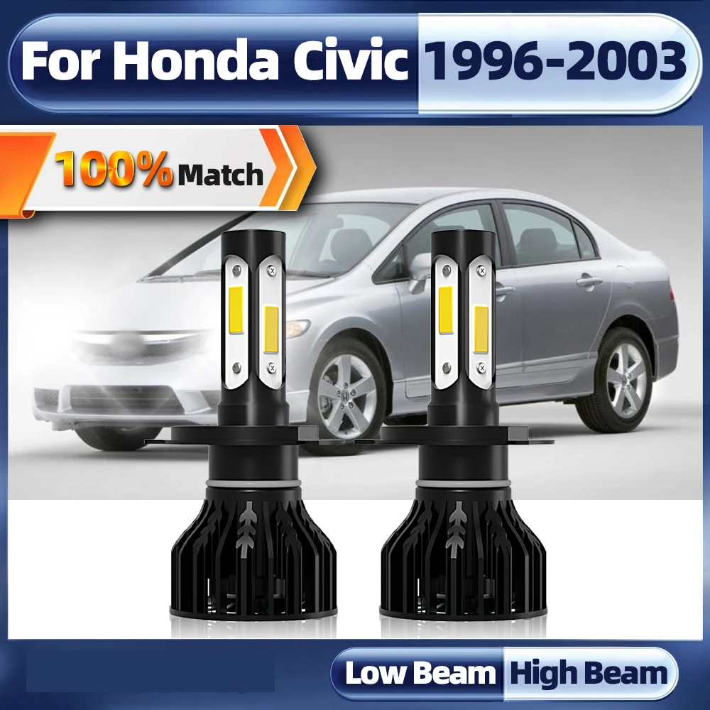 

2PCS Car Headlight H4 LED Bulb Led Lights 20000LM Turbo Auto Lamp 12V For Honda Civic 1996 1997 1998 1999 2000 2001 2002 2003