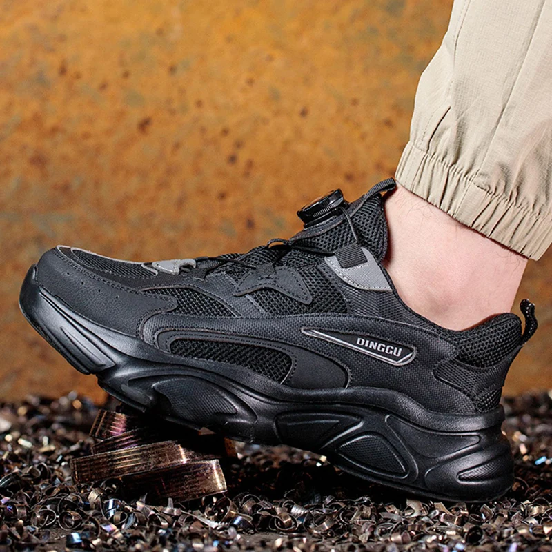 Мужские повседневные Летние защитные ботинки со стальным носком защитная