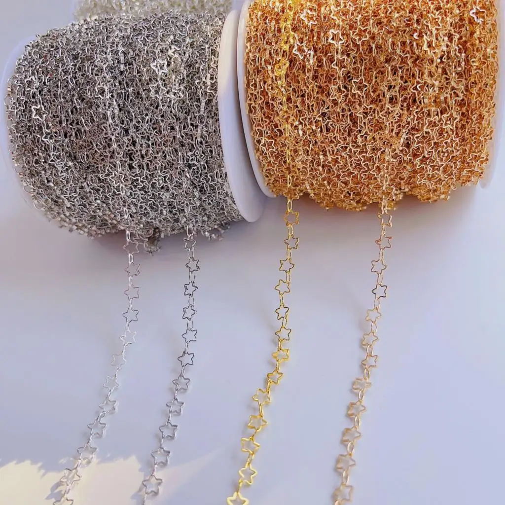 2Meters 1Meter Star Chains for Neckalce Bracelet Jewelry Making DIY Components Accessories Gold Color Chain Wholesale |