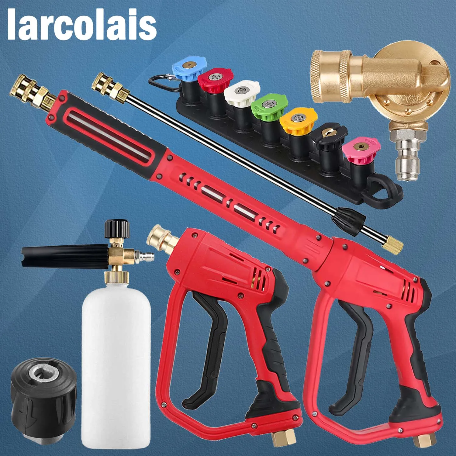 36inch High Power Pressure Washer Gun Extension Wand Nozzle Tips Foam Lance Car Clean KIt For Karcher Lavor Nilfisk Black Decker