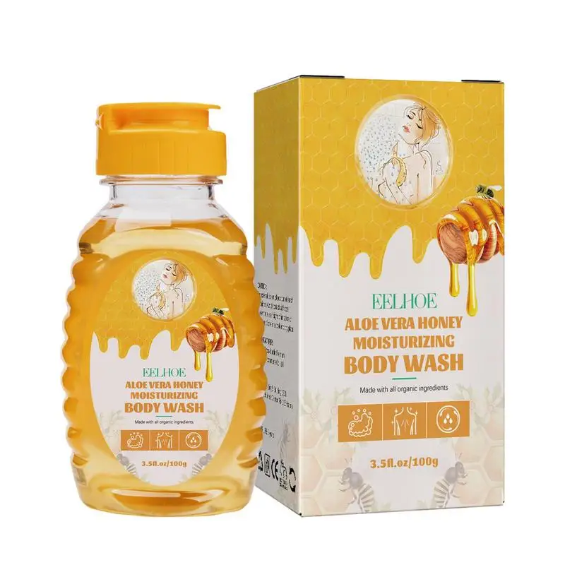 

Moisturizing Body Wash 3.5fl Oz Aloe Honey Soothing Luxury Bath Cream Gentle Exfoliation Organic Shower Gel Deep Nourishing Skin