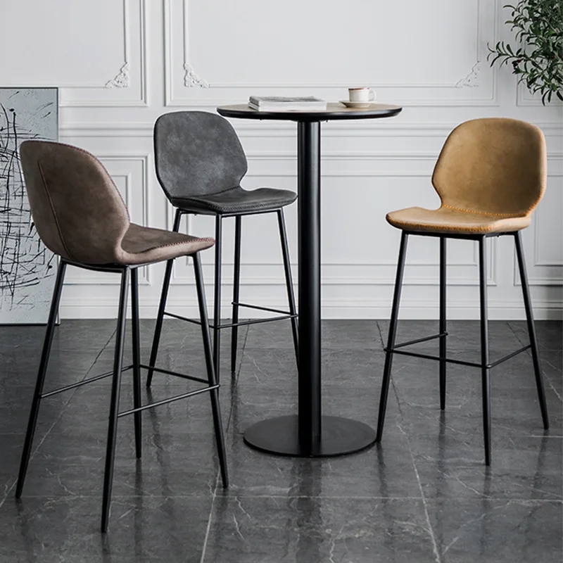 

O101Simple business backrest high chair Nordic island bar chair modern bar chair net red bar stool stool cafe stool