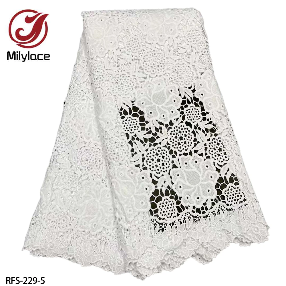 

African Lace Fabric 2022 High Quality Embroidered Nigerian Lace Fabrics French Lace Material for Dress 5 Yards RFS-229