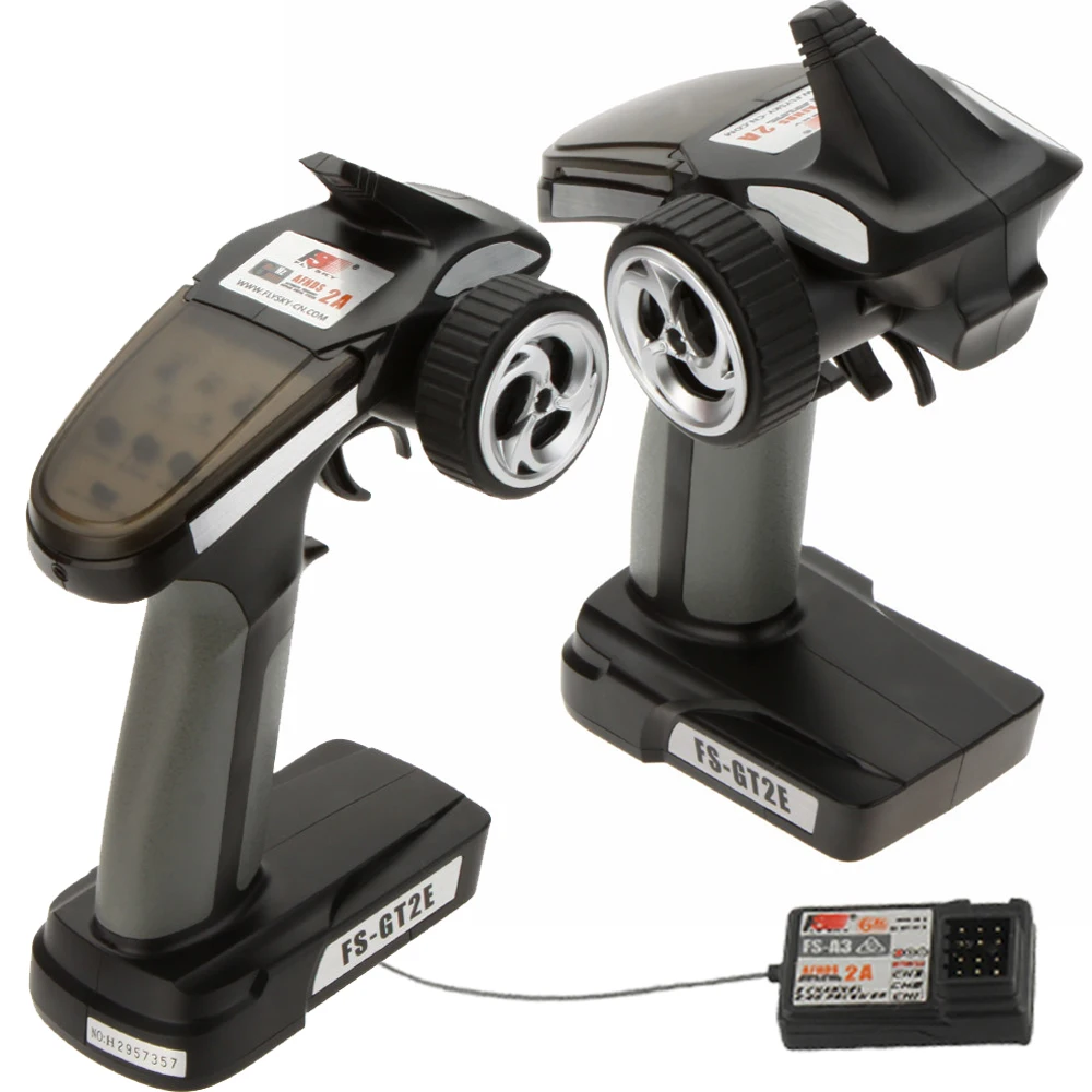 

Flysky FS-GT2E AFHDS 2A 2.4g 2CH Radio System Transmitter Adjustable steering for RC Car Boat