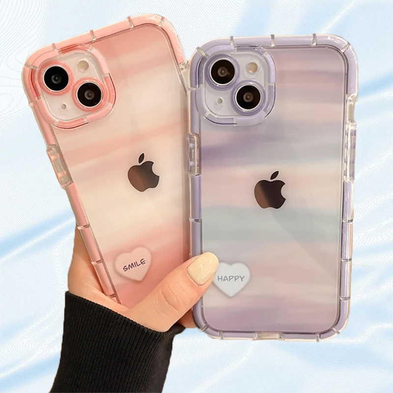 

Love Soft Shockproof Anti-Bump Clear Phone Case for iPhone 11 12 13 Pro Max XS Max X XR Silicone Cute Case