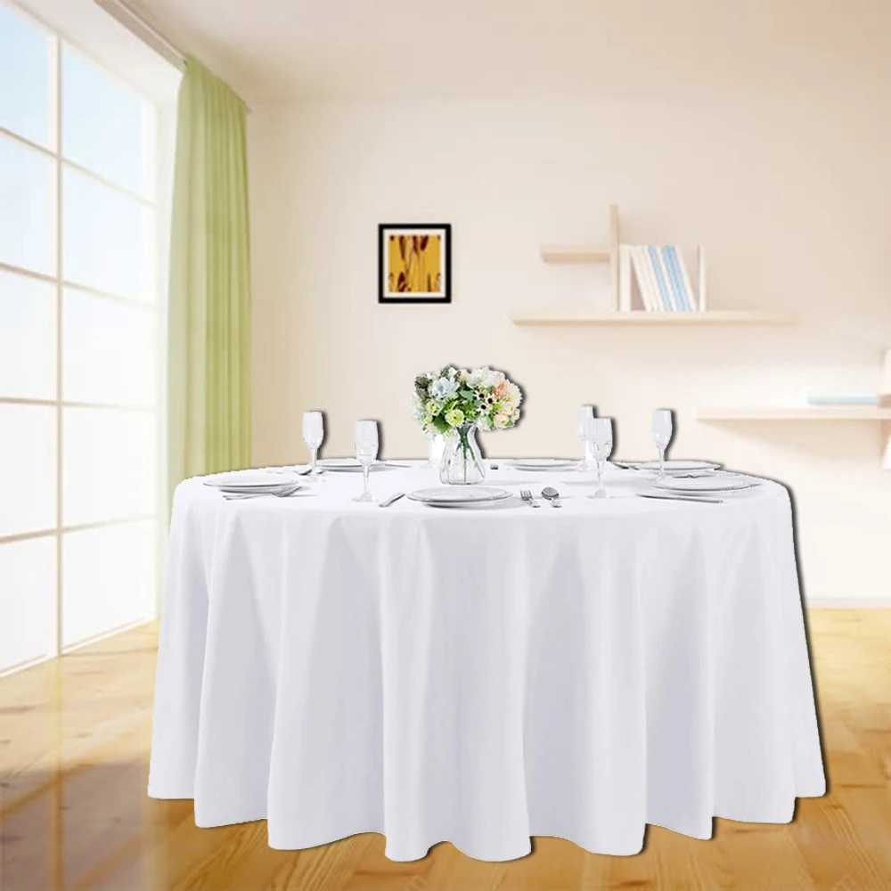 In Washable Polyester Great Buffet Table Parties Holiday Dinner More White Tablecloth