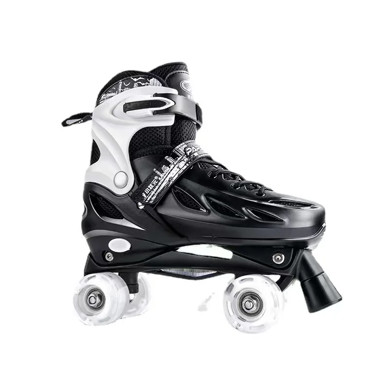 Boys Girls Kids Adult Roller Skates Shoes Patins Full Protective Gear Sliding Size Adjustable Quad Sneakers 4 Wheels 2 Line