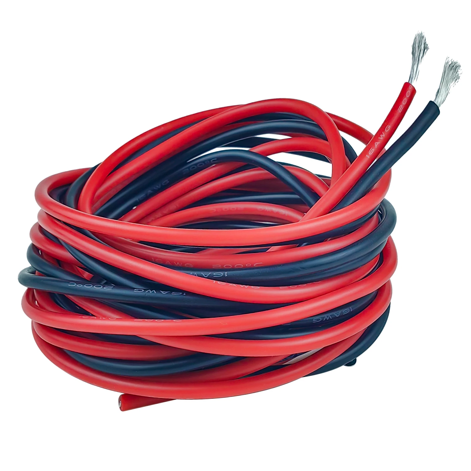 

Силиконовый электрический провод 5м/10м/20м красный+черный Litzt