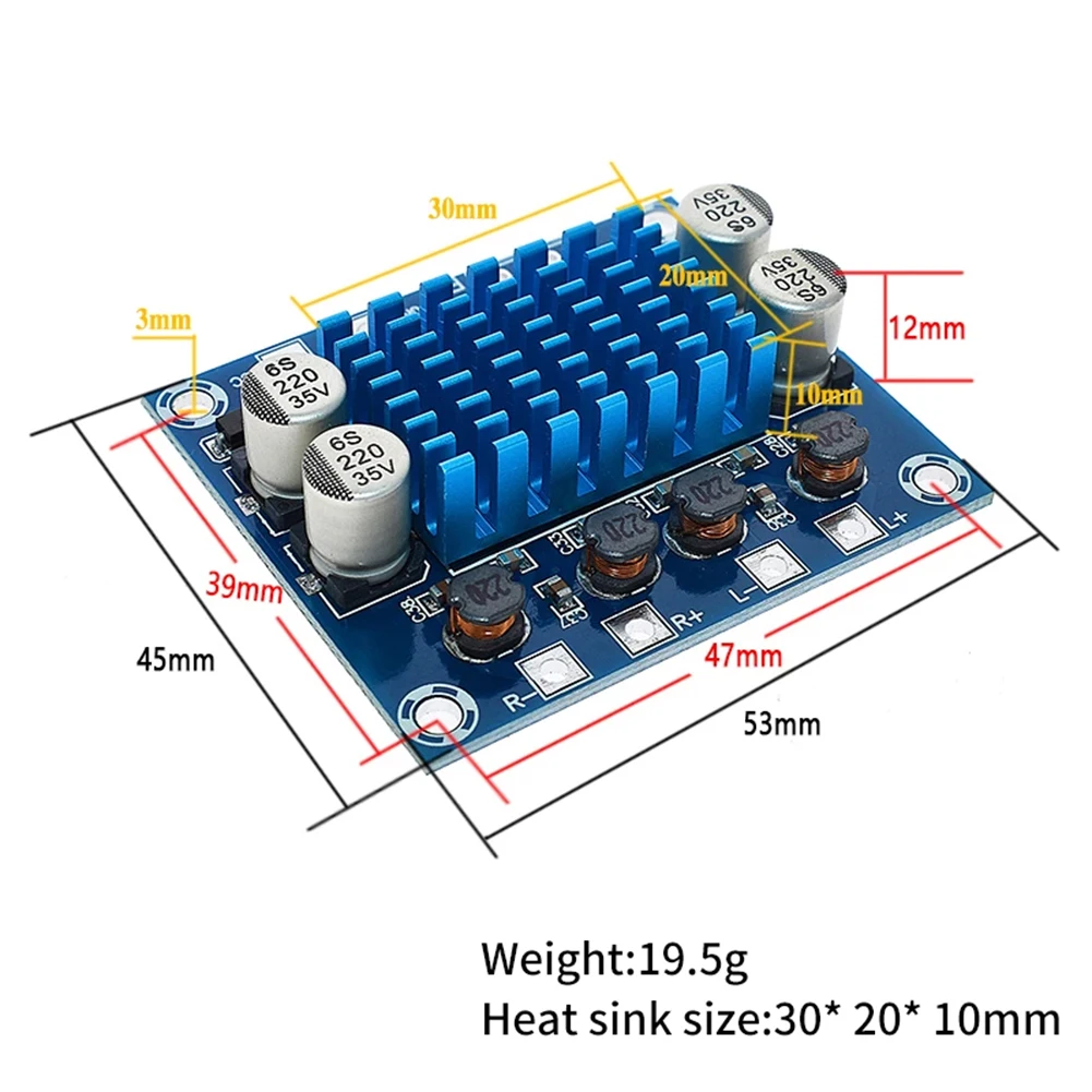 TPA3110 30w+30w Power Subwoofer Bluetooth Amplifier Board Sound Class D Home Theater Audio Stereo Equalizer AUX Amp DC8V-26V - купить по