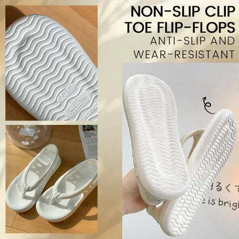 Summer Non-Slip Clip Toe Flip-flops Slippers for women's home wear couple indoor bathroom bath sandals EVA material sole Steppin