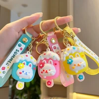 1pcs rabbit ice cream keychain creative cute cartoon pendant car bag all match fashion gift accessories girls home decor gifts