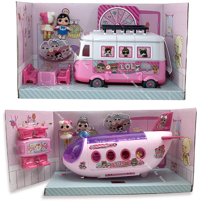 

LOL Surprise Dolls House Toys for Girls Airplane Toys for Kids Girls Lols Dolls Anime Figures Aircraft Model Play Birthday Gifts
