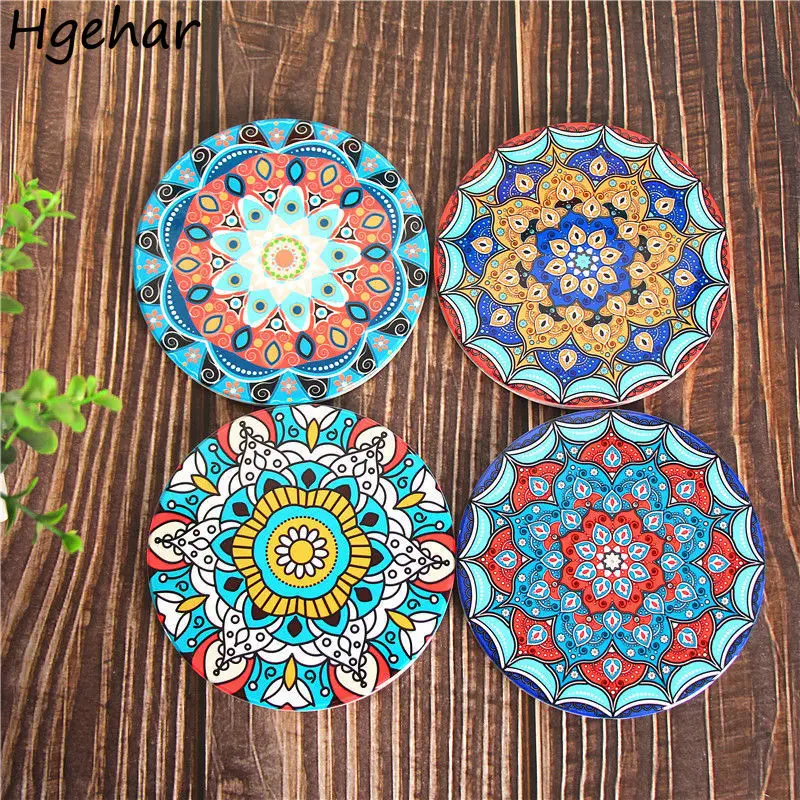 

Чайный коврик с керамическим принтом, винтажные подарки, Термостойкое украшение для кофе, специальная искусственная подстилка для рестора...