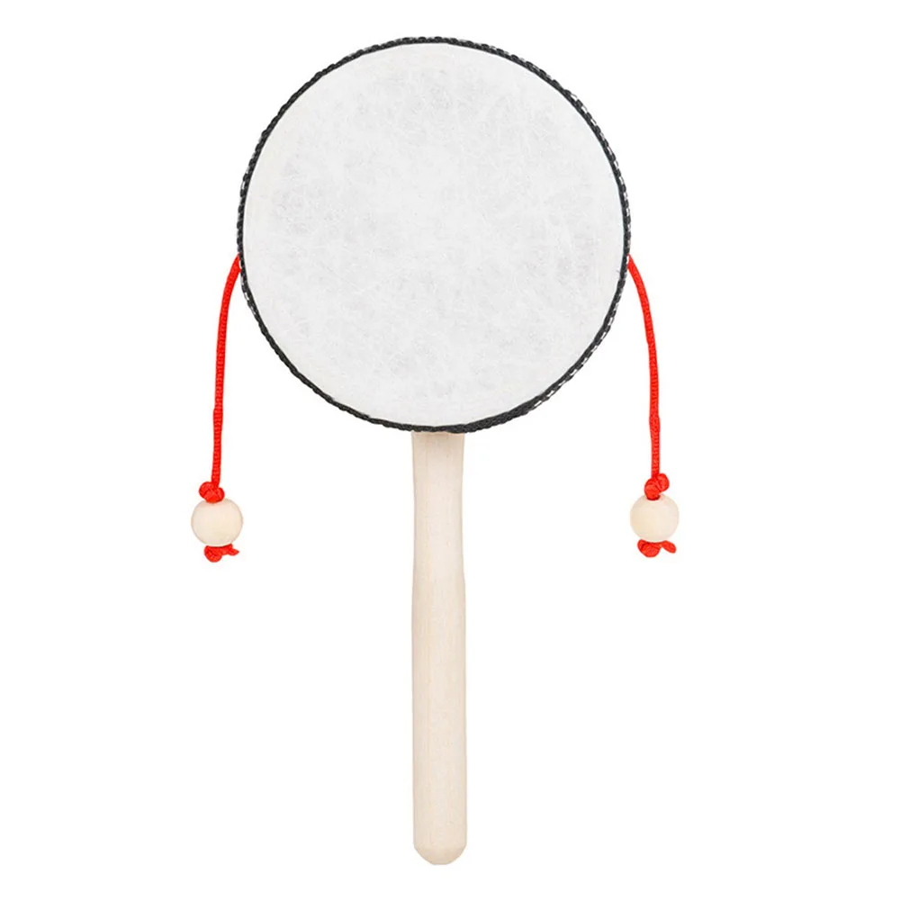 

Hand Rattle Drum EducationToys Enlightenment Festival Gift Kids Rattle Spinning Traditional White 23x10.5x4.5cm