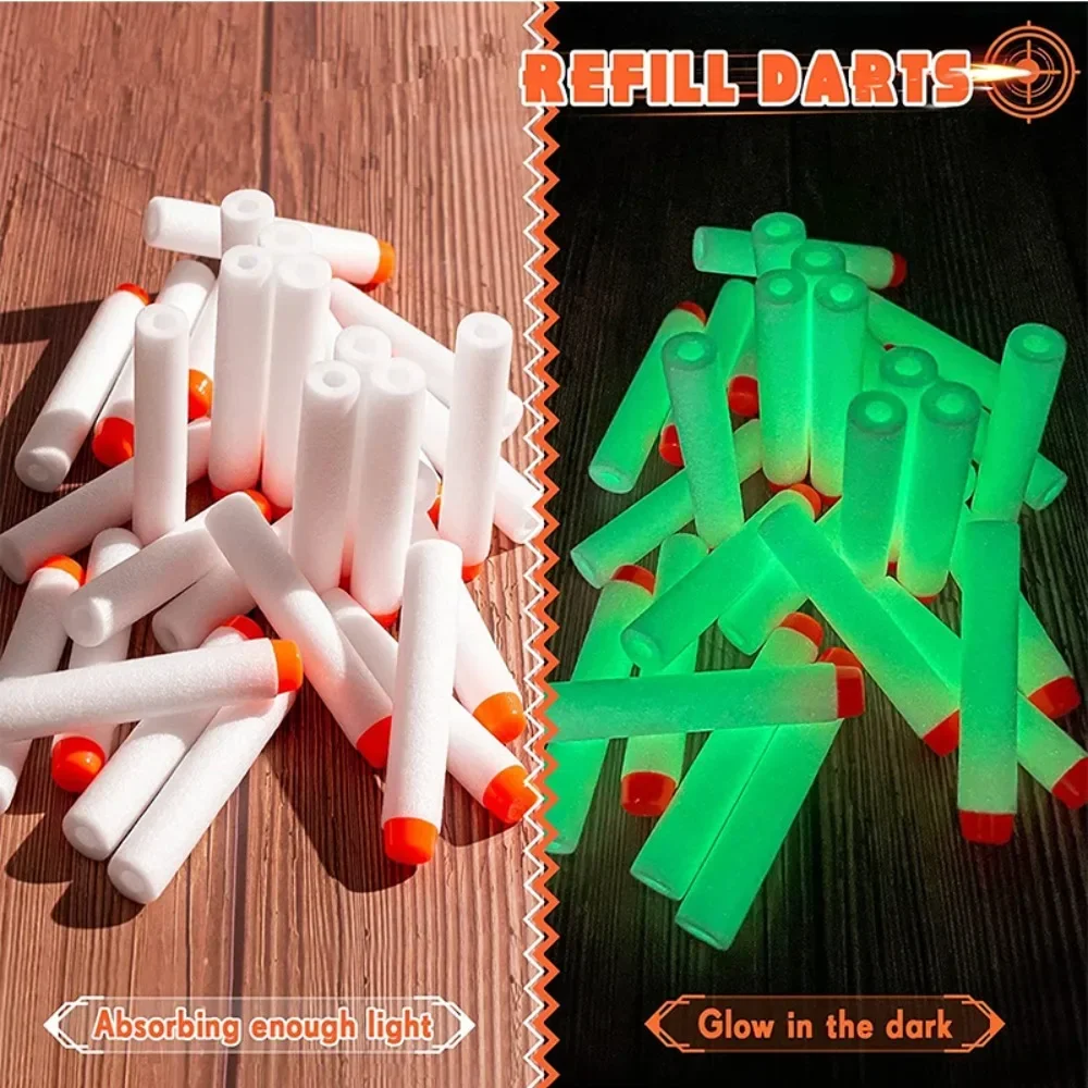 1000 Шт. Запасные Дротики Для Nerf N Strike Elite 2.0 Серии Светящиеся В Темноте
