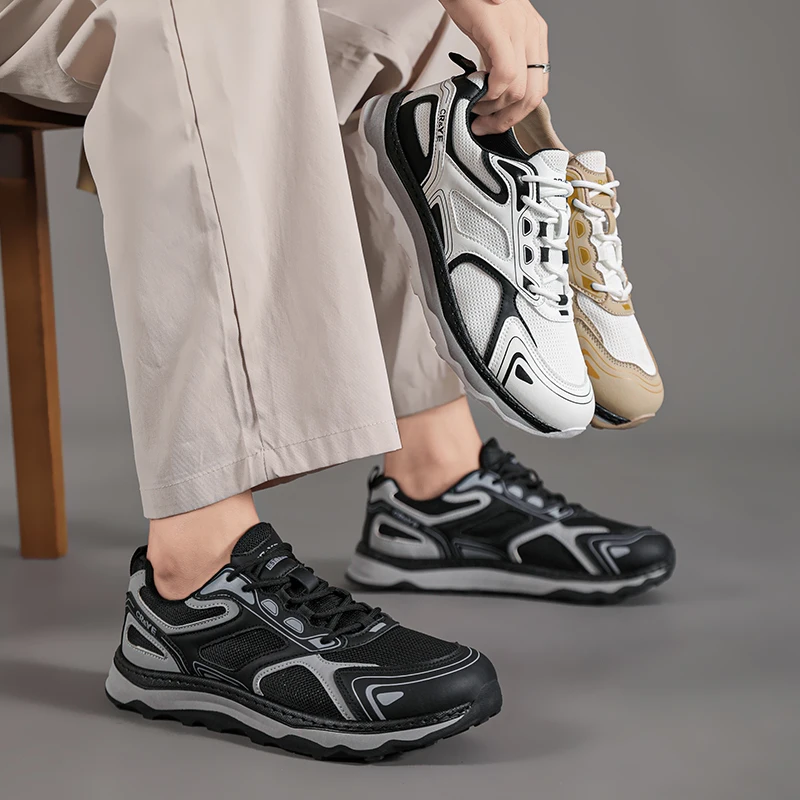 Туфли мужские на толстой подошве дышащие с высоким голенищем модные всесезонные