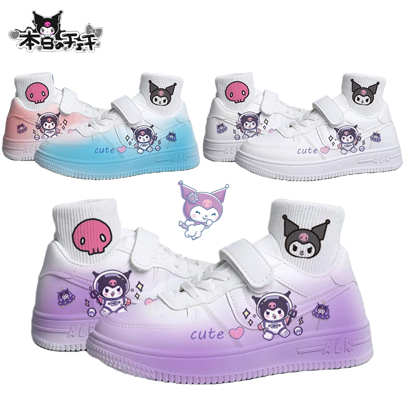 

Sanrio Children Shoes Kuromi Cartoon Anime Cute Students Outdoors Leisure Movement Comfortable White Shoe Toys Girls Gifts