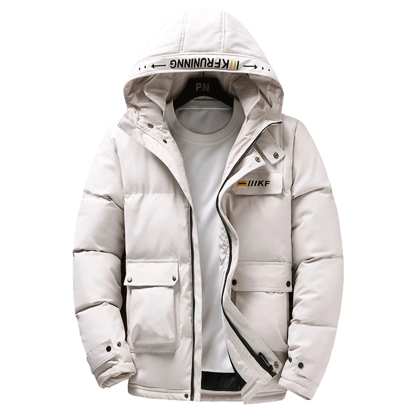 Men Winter 2022 New Thickened Tide Brand Cotton-padded Jacket Youth Winter Coat Hooded Down Cotton Jacket Men