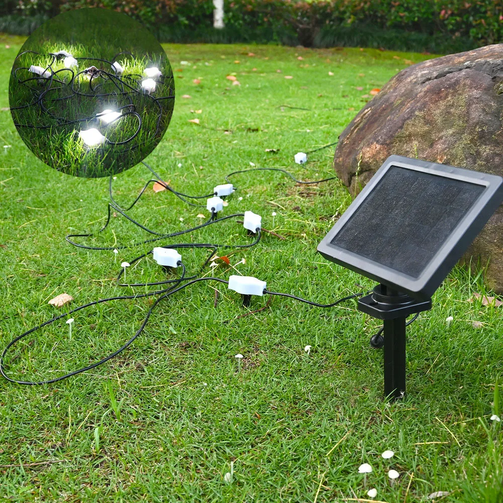 10W 20LED Solar Panel Sensor String Light IP65 Garden Buried Lawn Lamp 3600mA Tree Hanging Landscape Atmosphere Light Stair Lamp