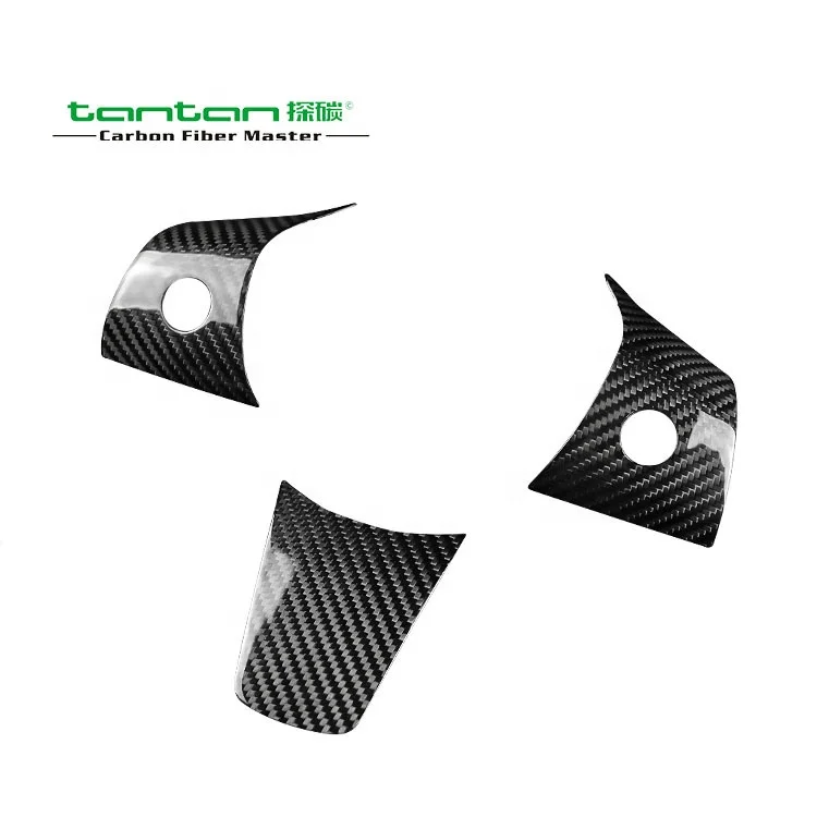 

Carbon Fiber Car Interior Accessories Steering Wheel Trim For Tesla Model 3 Carbon Fiber Sticky