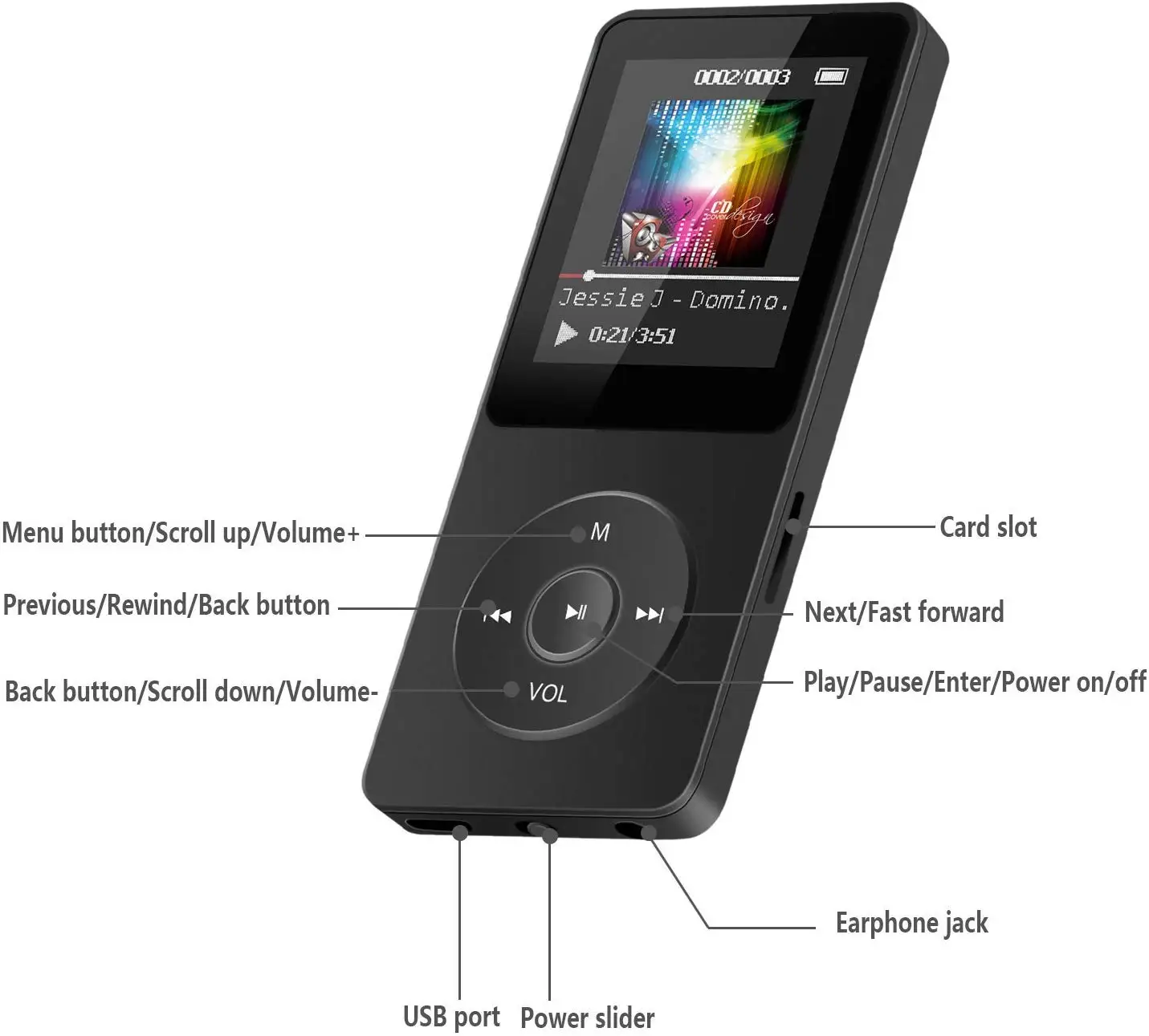 Bluetooth MP3 музыкальный плеер неразрушающий портативный mp4FM внешняя ультратонкая