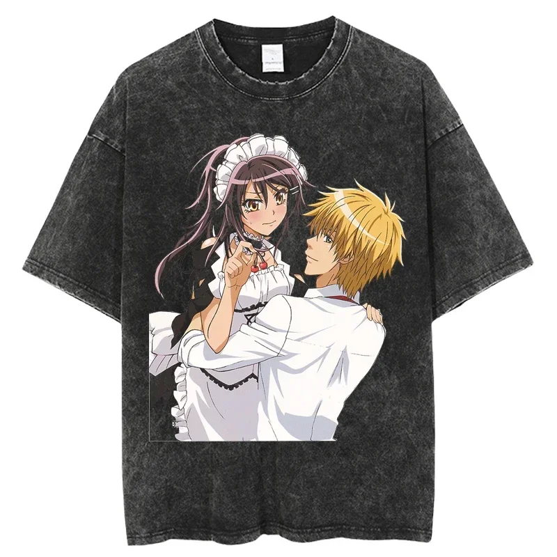 Лидер продаж промытая футболка с японским аниме Kaichou wa Maid sama крутая летняя
