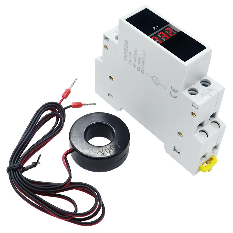 Однофазный амперметр модульный светодиодный цифровой дисплей DIN-рейка 1-100 А AC80-500