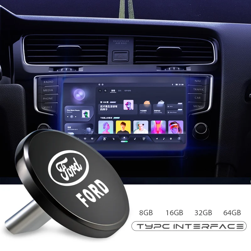 Usb-флеш-накопитель Type-C для Ford Fiesta Ranger Focus Kuga Mustang MAX Transit Mondeo |