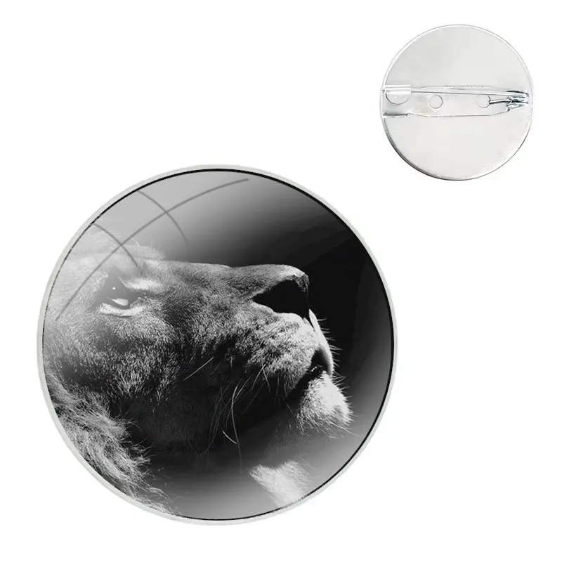 Брошь в виде стеклянного купола с изображением короля льва аксессуары для одежды