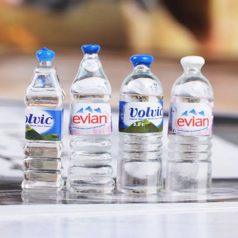 

1:12 Mini Resin Simulation Mineral Water Bottle DIY Model Material Cute Cartoon Doll House Miniature Kids Gift Toys Accessories