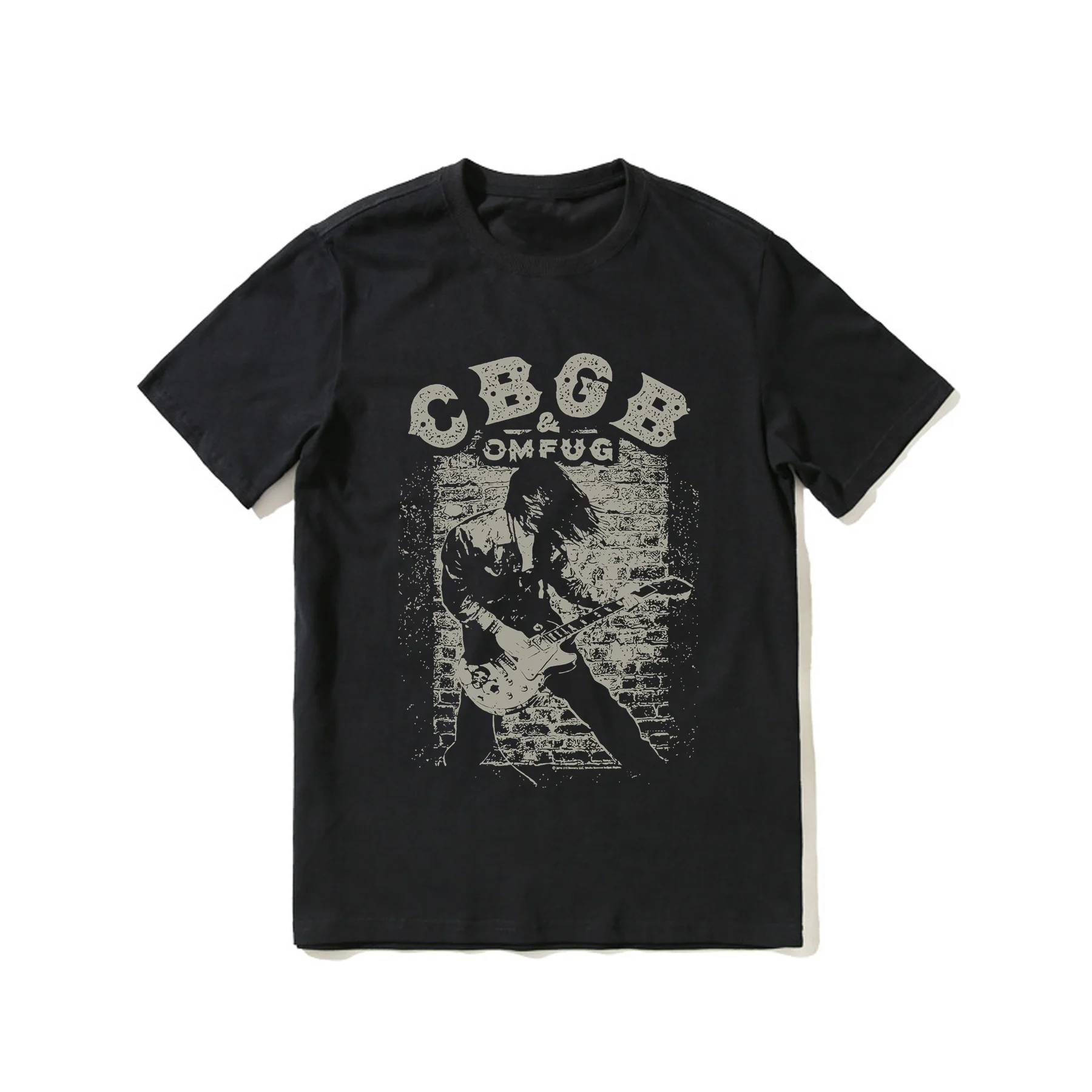 

2023 Hot Sale Summer 100% Cotton CBGB Guitar American Classics Black T Shirt Men Short Sleeves Cool Hip Hop Streetwear T-shirt