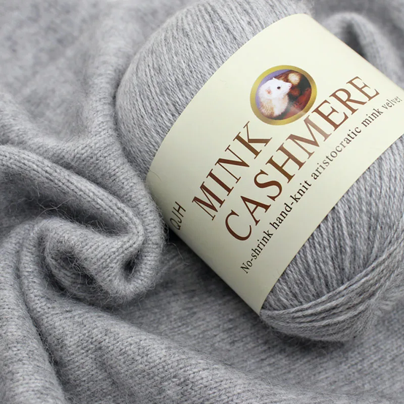 Best Quality Mink Wool Yarn Mongolian Soft Cashmere Yarns Hand-knitted Crochet Yarn for Knitting Ball Scarf Yarn Baby Knit sweat