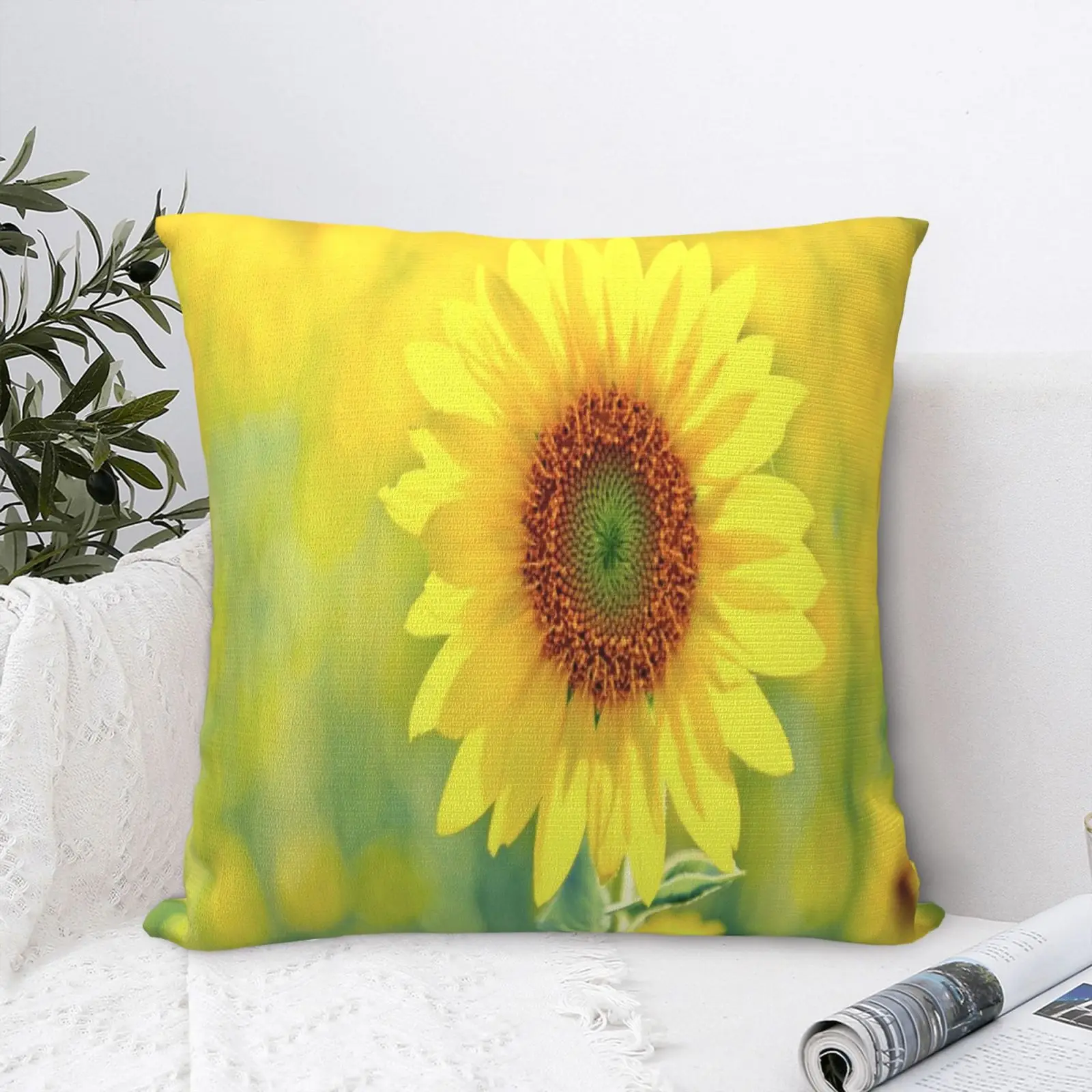 

Sunflower 6 Pillow Case Decorative Pillows For Bed With Zipper Ornamental Pillows For Living Room Summer Sofa For Sofa Pillows