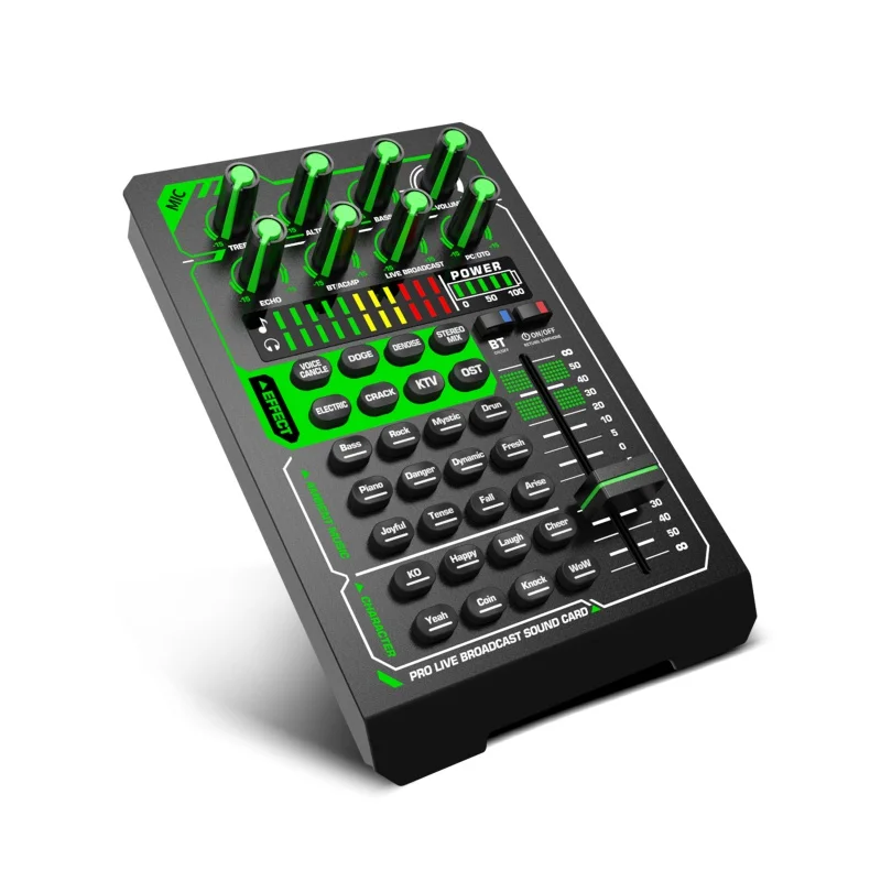 

AWIND New Phone Sound Card Audio Microphone External Sound Card Bluetooth Rechargeable Display Live Broadcast Model Number Origi