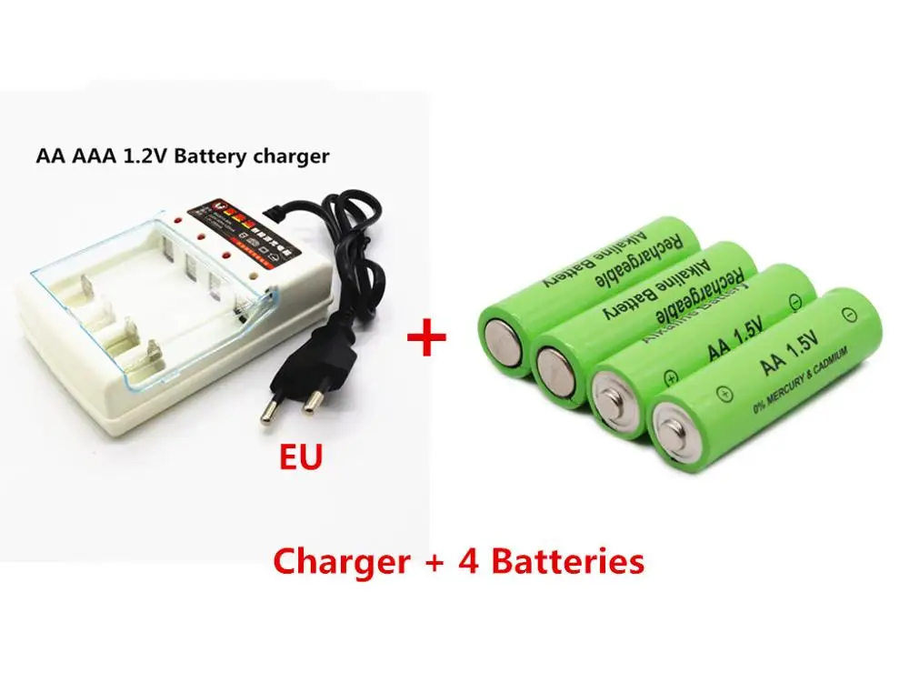 

GTF 1,5 V 3000mah AA батарея Ni-MH перезаряжаемая батарея + 1,2 V AA / AAA Ni-MH зарядное устройство с вилкой для ЕС