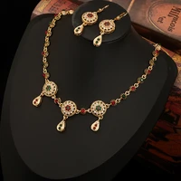 arab dubai bride hair accessories female earrings middle eastern fashion female forehead jewelry water drop crystal hair chain