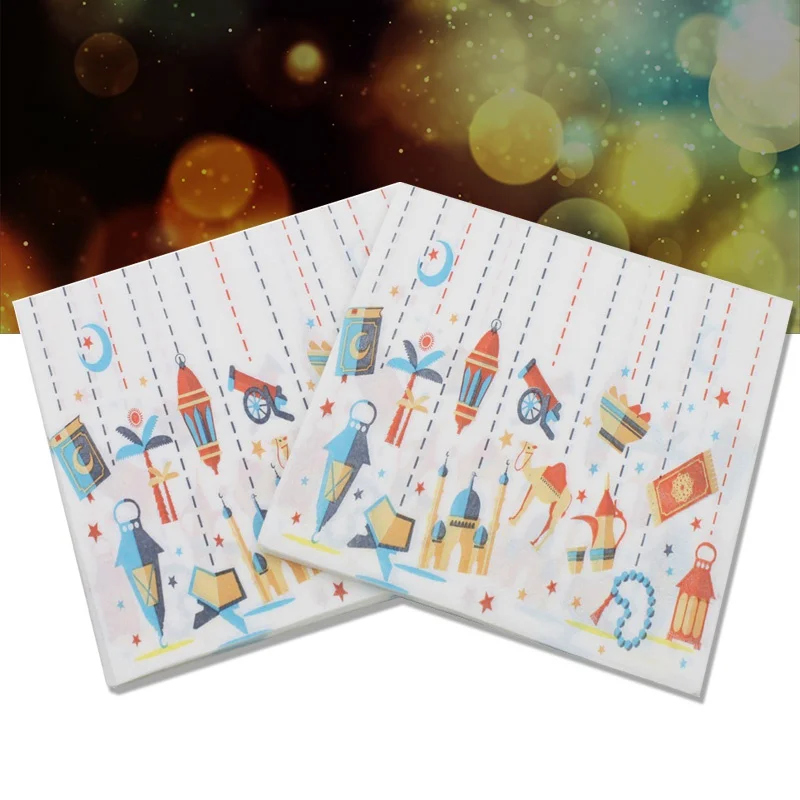 

10 шт. Ид Мубарак Рамадан бумажные салфетки Винтаж ремесло декупаж салфетка для праздничной вечеринки DIY ремесло ткань украшение стола