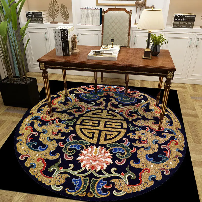 

New Chinese Carpet Classical Style Mat Home Living Room Decoration Bedroom Table Bedside Study Washable Anti Slip Rug