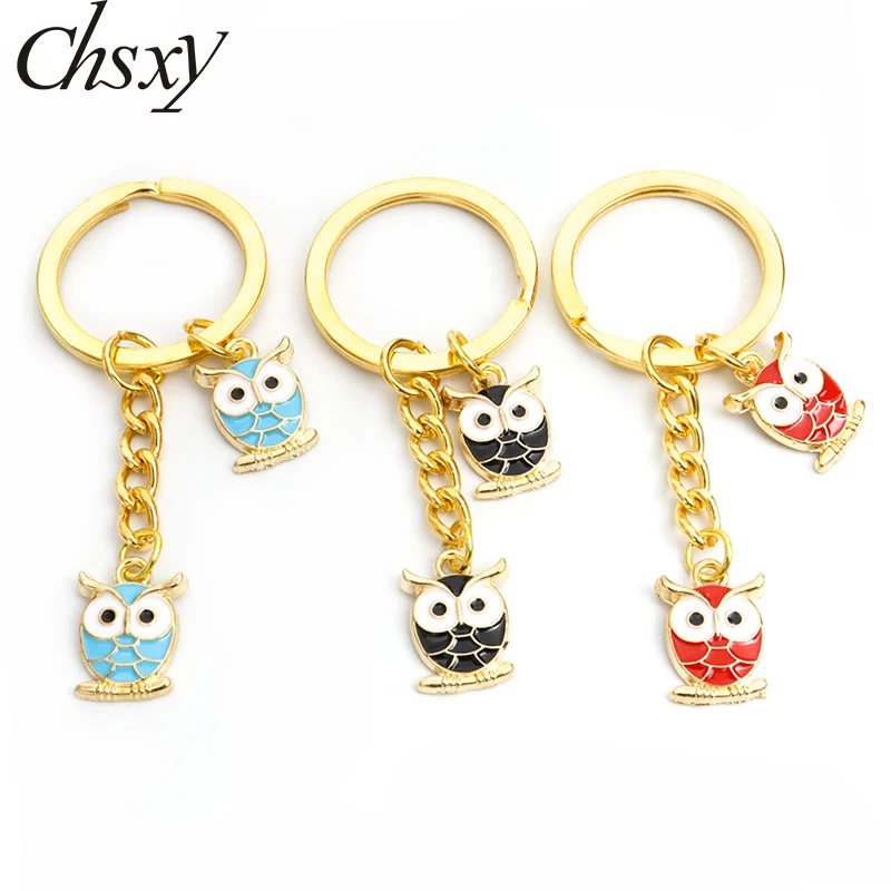 

Cute Owl Enamel Charms Keychain for Women Men Animel Pendant Key Chain Bag Accessories Fashion Jewelry Keyrings Gifts Wholesales