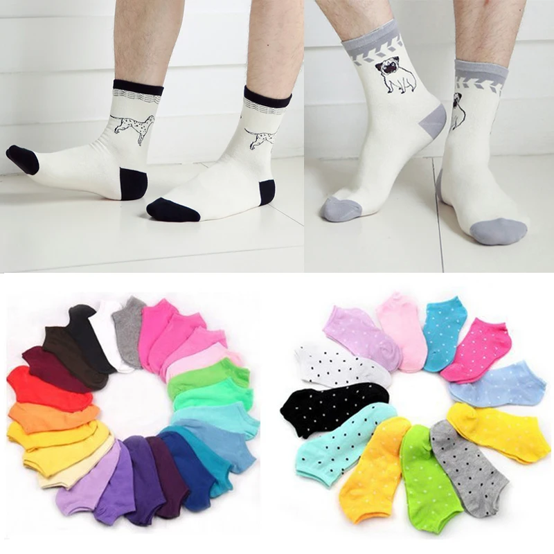 

5-10Pairs Solid Color Women Socks Cute Breathable Sports Casual Colorful Cotton Ankle Socks Set High Quality Soft Socks