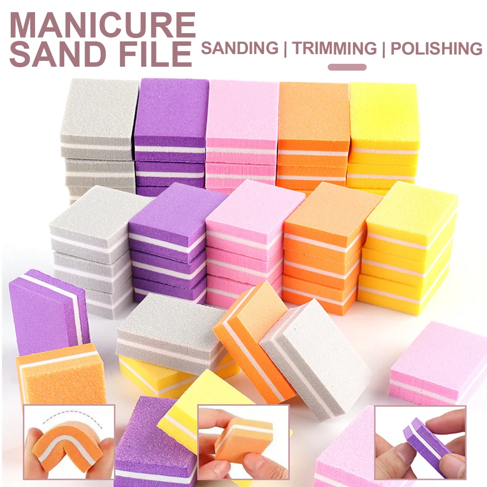 

10/25/50 шт./партия, двусторонние мини-пилки для ногтей