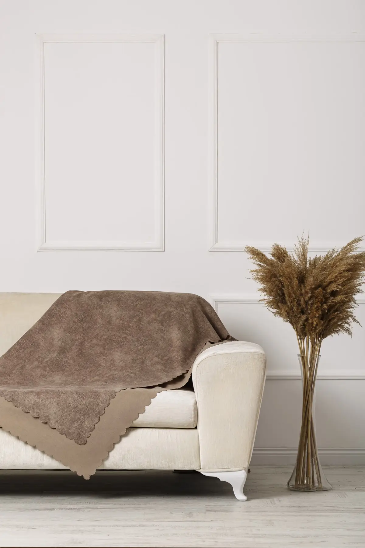 

Двустороннее покрывало для дивана или кровати из хлопка и полиэстера 180x215 коричневого цвета