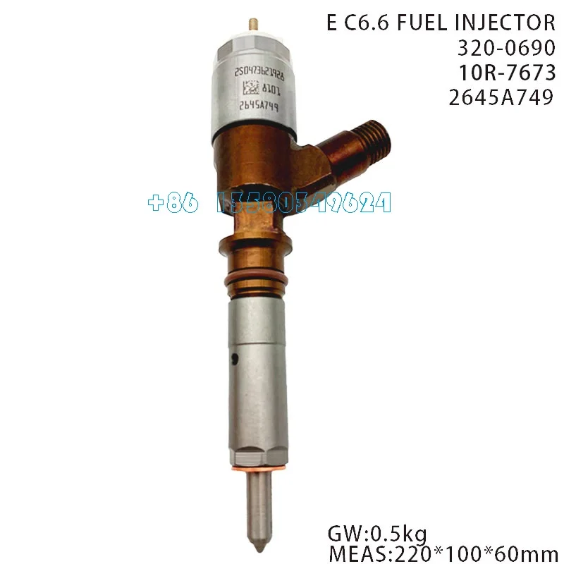 

Высококачественный инжектор Common rail 320D 320-0690 2645A749 для двигателя Cater-pillar Perkins C6.6, топливный инжектор в сборе 3200690